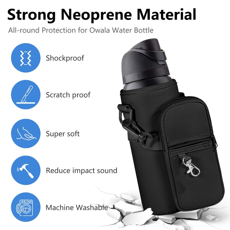 Icesip for Owala FreeSip 32oz Water Bottle Holder Bag with Strap Pocket Detachable Phone Pocket for Owala Accessories 32oz Water Bottle Sleeve for Walking Camping Gym Colorful - Image 3